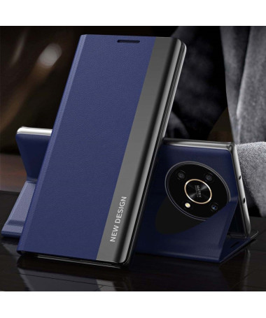 Etui Honor Magic 4 Lite 5G Business effet cuir Magnet Bleu marine - photo 4
