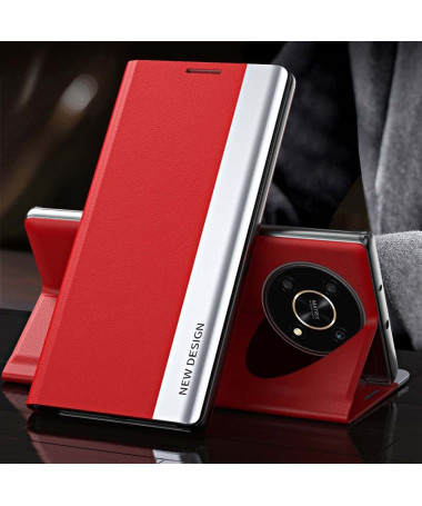Etui Honor Magic 4 Lite 5G Business effet cuir Magnet Rouge - photo 6