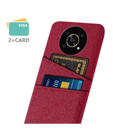 Coque Honor Magic 4 Lite 5G Tissu Porte-Cartes Rouge - photo 5