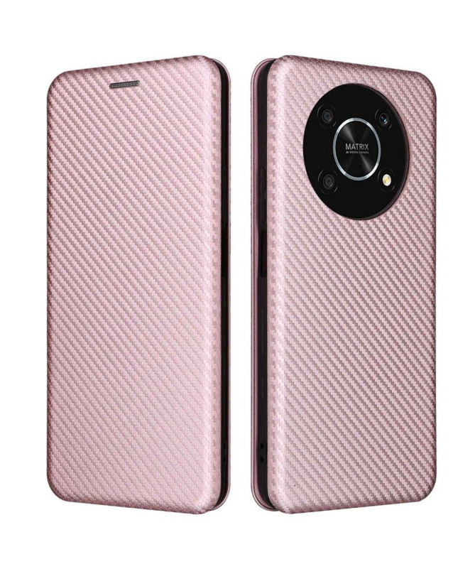 Housse Honor Magic 4 Lite 5G simili cuir fibre de carbone