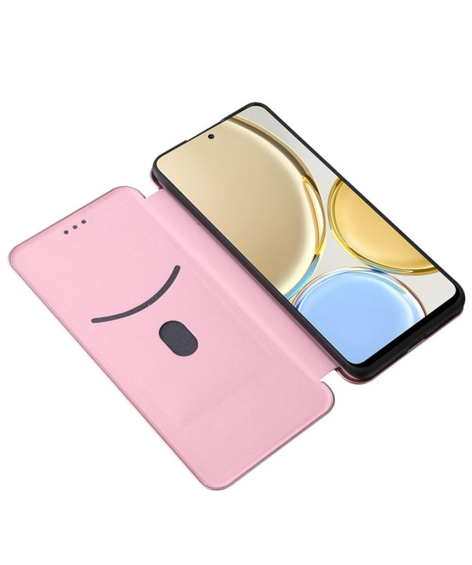 Housse Honor Magic 4 Lite 5G simili cuir fibre de carbone