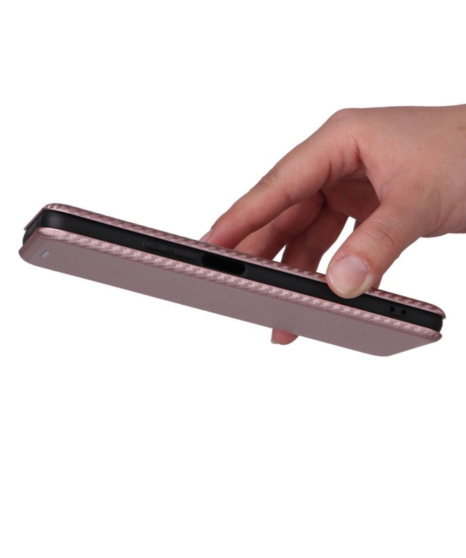 Housse Honor Magic 4 Lite 5G simili cuir fibre de carbone