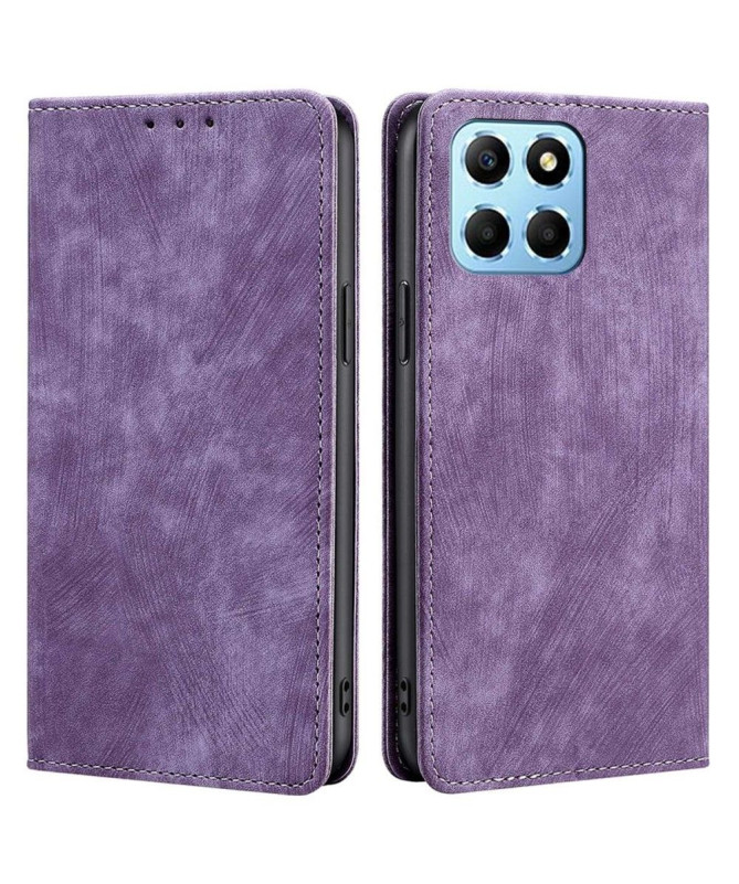 Flip cover Honor X8 5G / X6 Rétro coutures apparentes