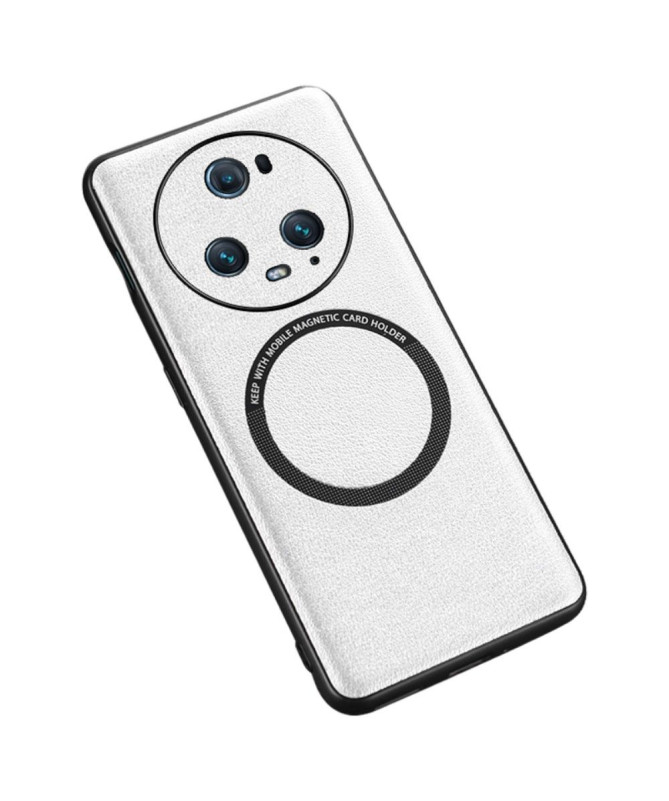 Coque Honor Magic 5 Pro Simili Cuir avec Cercle