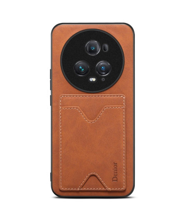 Coque Honor Magic 5 Pro Denior Effet Cuir Porte Cartes