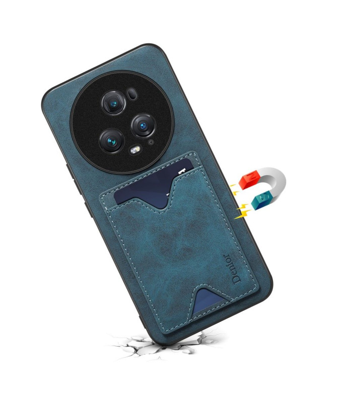 Coque Honor Magic 5 Pro Denior Effet Cuir Porte Cartes