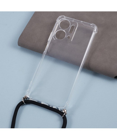 Coque Honor X7a transparente à cordon bandoulière