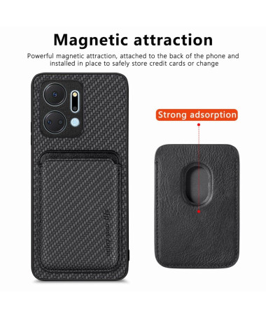 Coque Honor X7a Fibre de Carbone Porte-cartes détachable