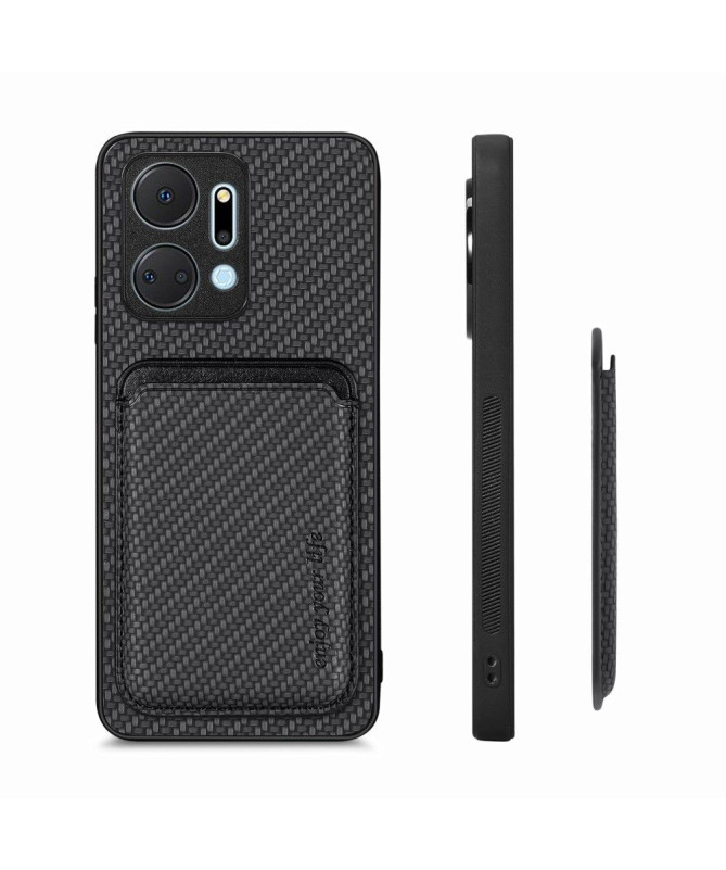 Coque Honor X7a Fibre de Carbone Porte-cartes détachable