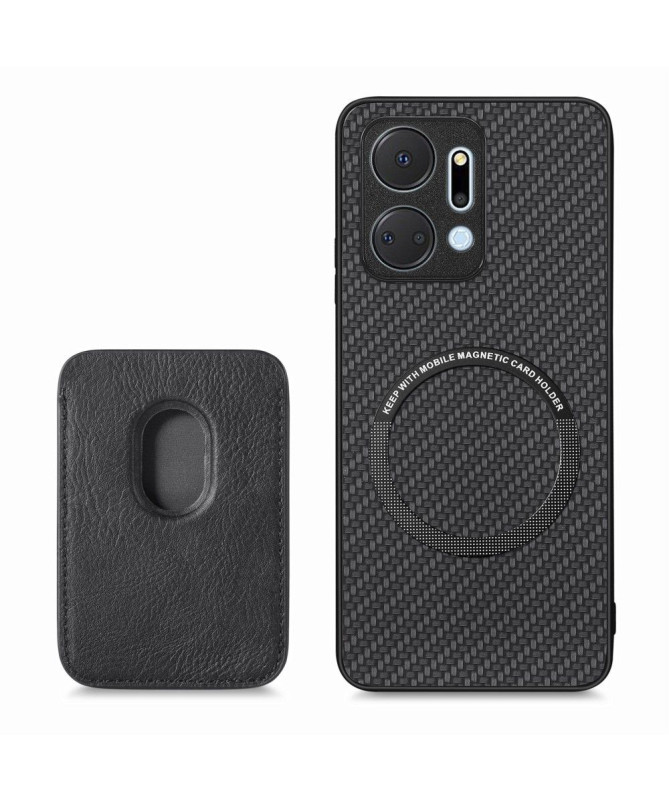 Coque Honor X7a Fibre de Carbone Porte-cartes détachable