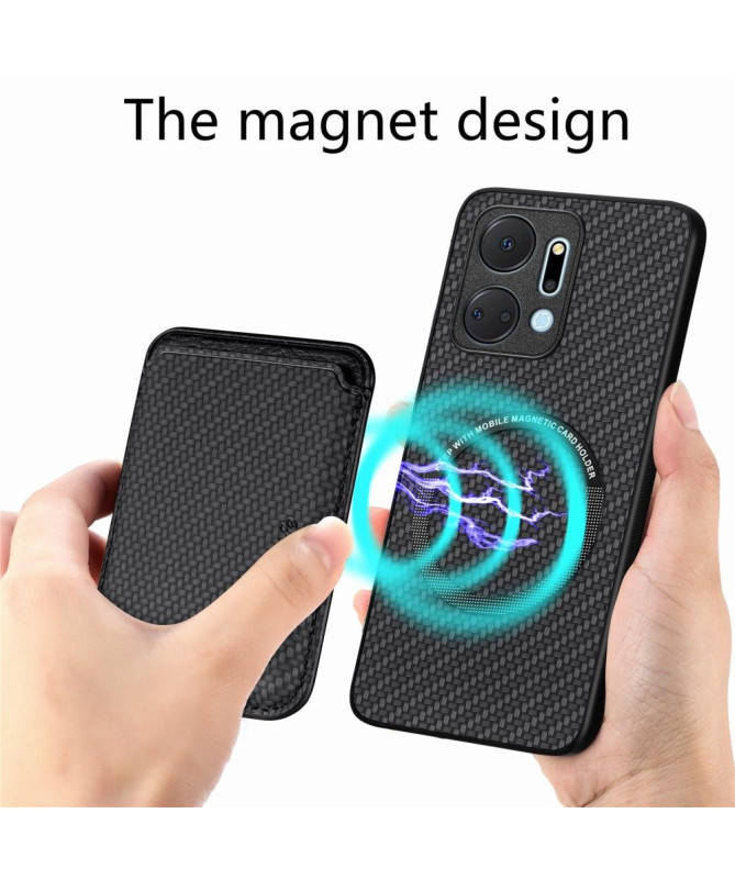 Coque Honor X7a Fibre de Carbone Porte-cartes détachable