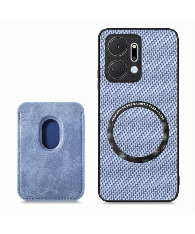 Coque Honor X7a Fibre de Carbone Porte-cartes détachable