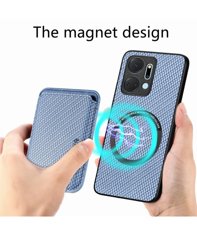 Coque Honor X7a Fibre de Carbone Porte-cartes détachable