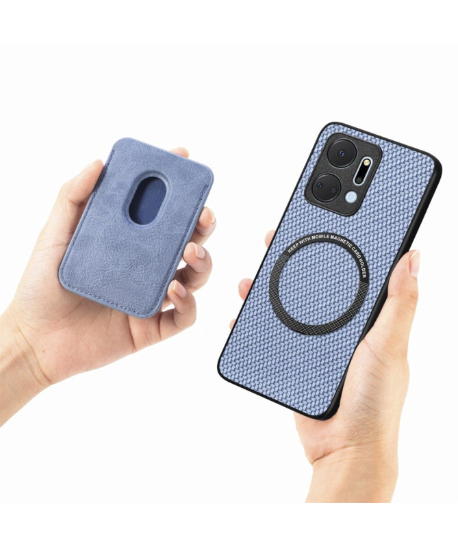 Coque Honor X7a Fibre de Carbone Porte-cartes détachable