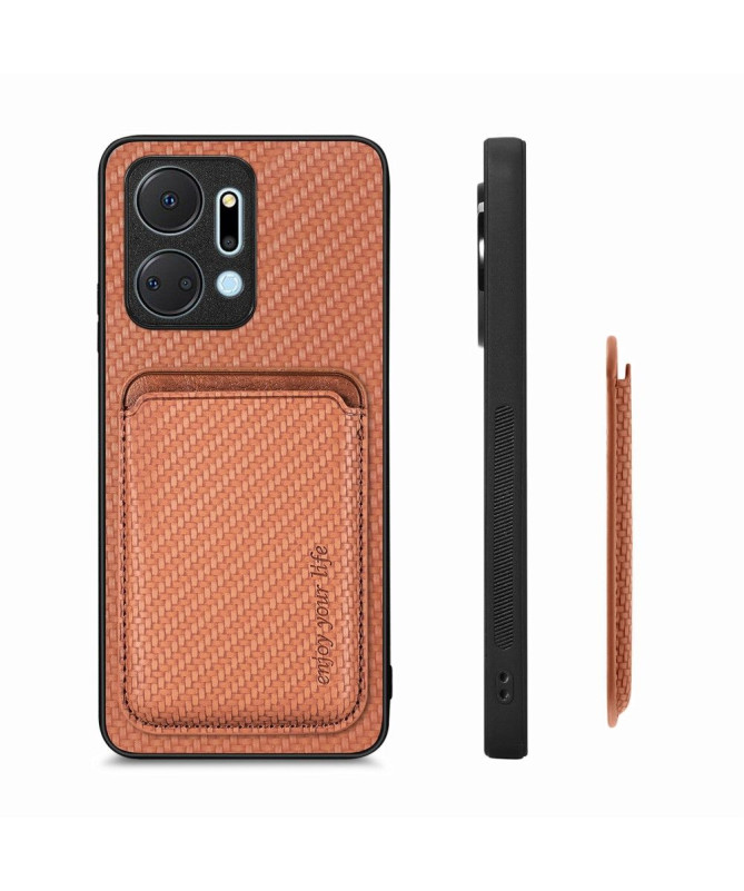 Coque Honor X7a Fibre de Carbone Porte-cartes détachable