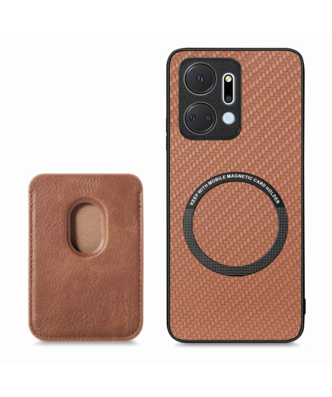 Coque Honor X7a Fibre de Carbone Porte-cartes détachable