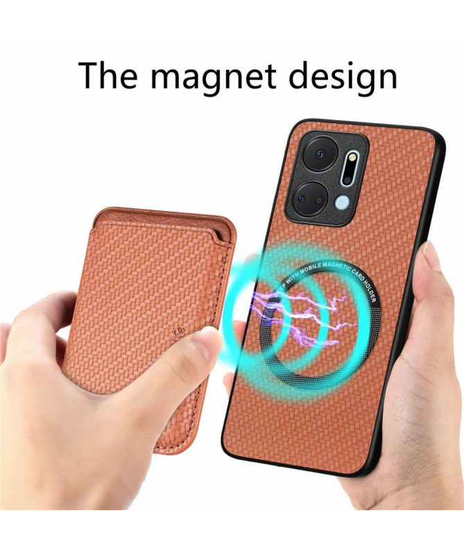 Coque Honor X7a Fibre de Carbone Porte-cartes détachable