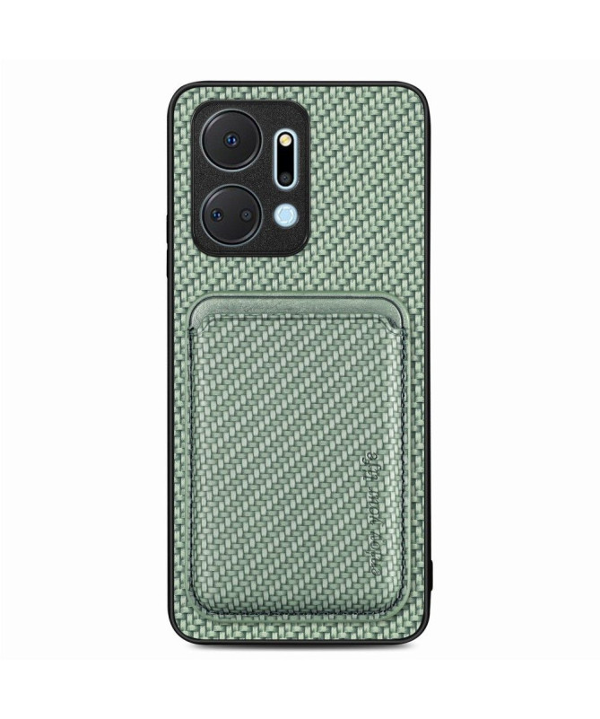 Coque Honor X7a Fibre de Carbone Porte-cartes détachable