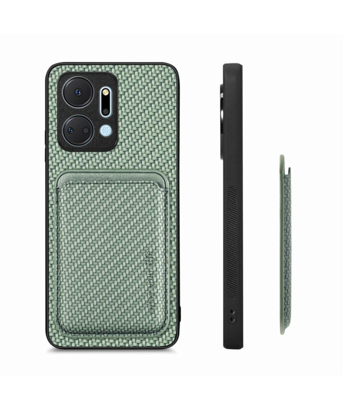 Coque Honor X7a Fibre de Carbone Porte-cartes détachable