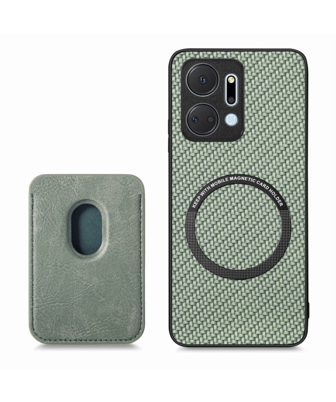 Coque Honor X7a Fibre de Carbone Porte-cartes détachable