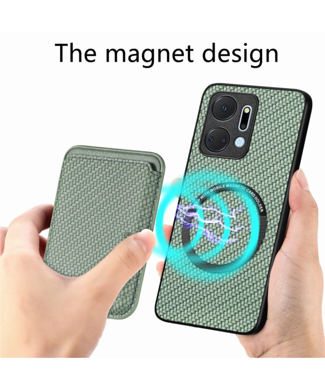 Coque Honor X7a Fibre de Carbone Porte-cartes détachable