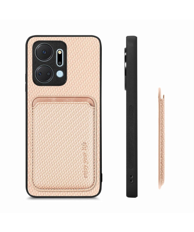 Coque Honor X7a Fibre de Carbone Porte-cartes détachable