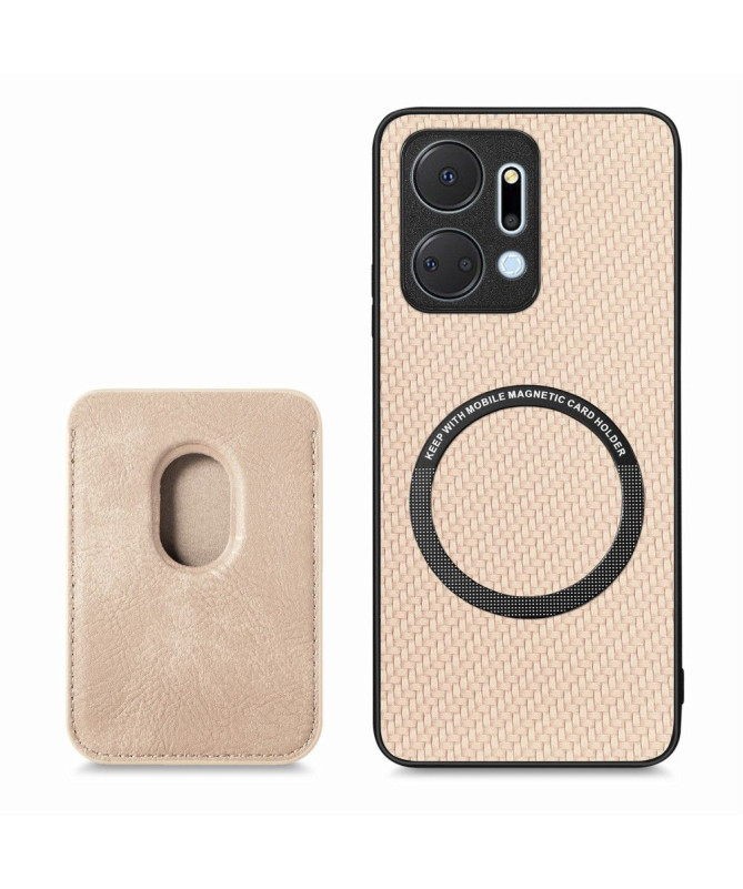 Coque Honor X7a Fibre de Carbone Porte-cartes détachable