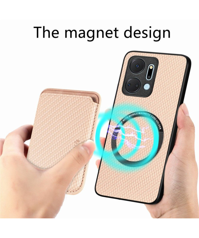 Coque Honor X7a Fibre de Carbone Porte-cartes détachable