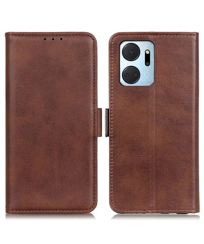 Étui Honor X7a portefeuille revêtement simili cuir mat