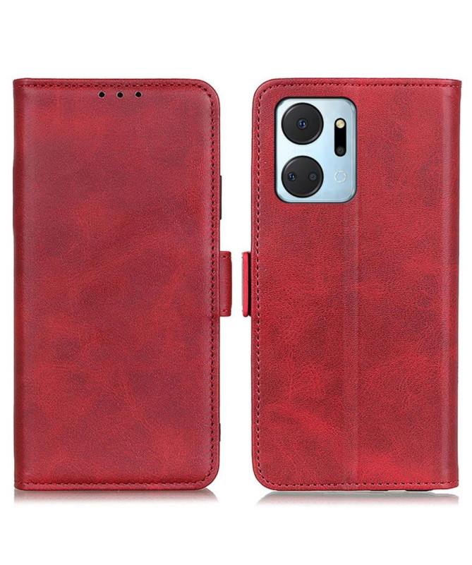 Étui Honor X7a portefeuille revêtement simili cuir mat