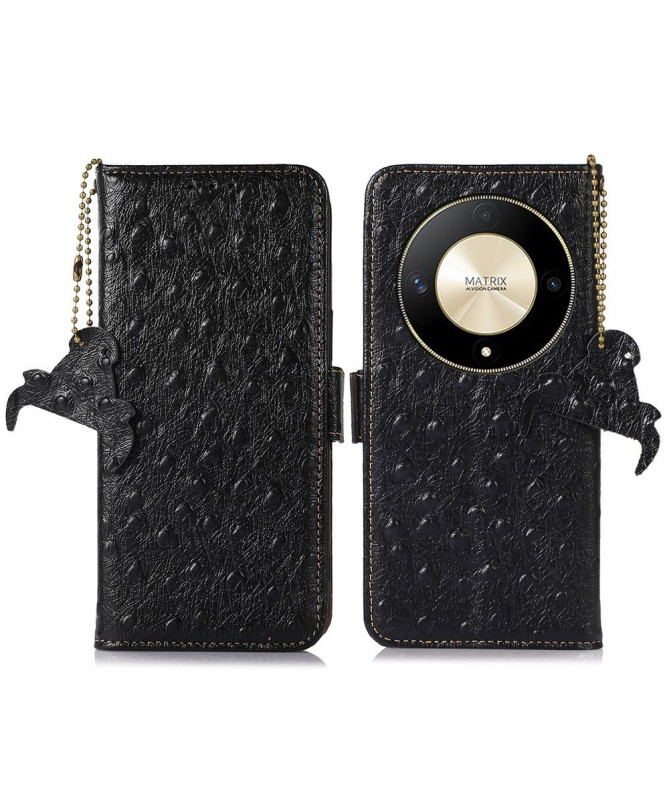 Housse Honor Magic 6 Lite / X9b Cuir Effet Peau d'Autruche