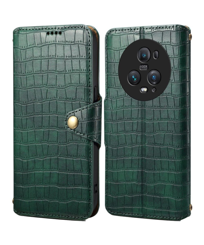 Étui Honor Magic 5 Pro à Texture Crocodile avec Support