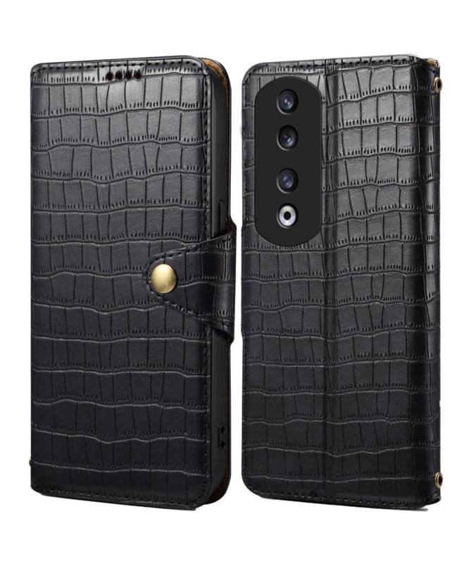 Étui Honor 90 Pro à Texture Crocodile avec Support