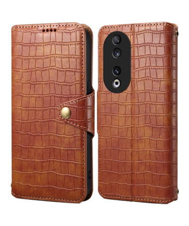 Housse Honor 90 Portefeuille avec Texture Crocodile