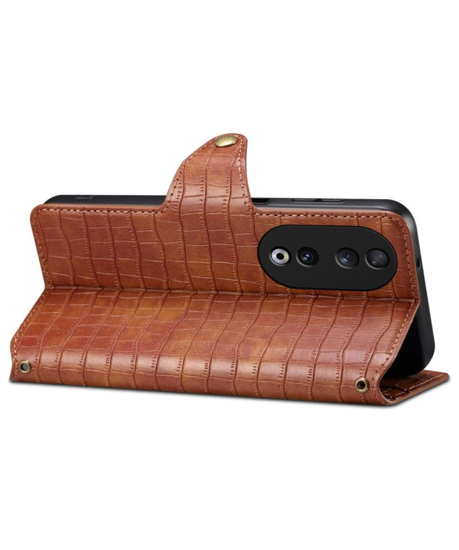 Housse Honor 90 Portefeuille avec Texture Crocodile