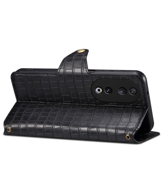 Housse Honor 90 Portefeuille avec Texture Crocodile