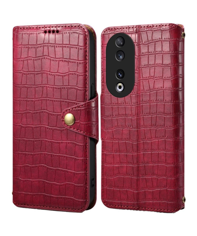 Housse Honor 90 Portefeuille avec Texture Crocodile
