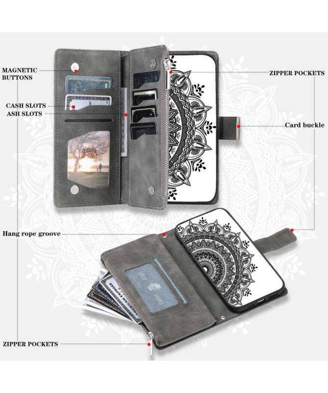 Housse Honor 200 Lite Mandala Porte-Cartes à Lanière