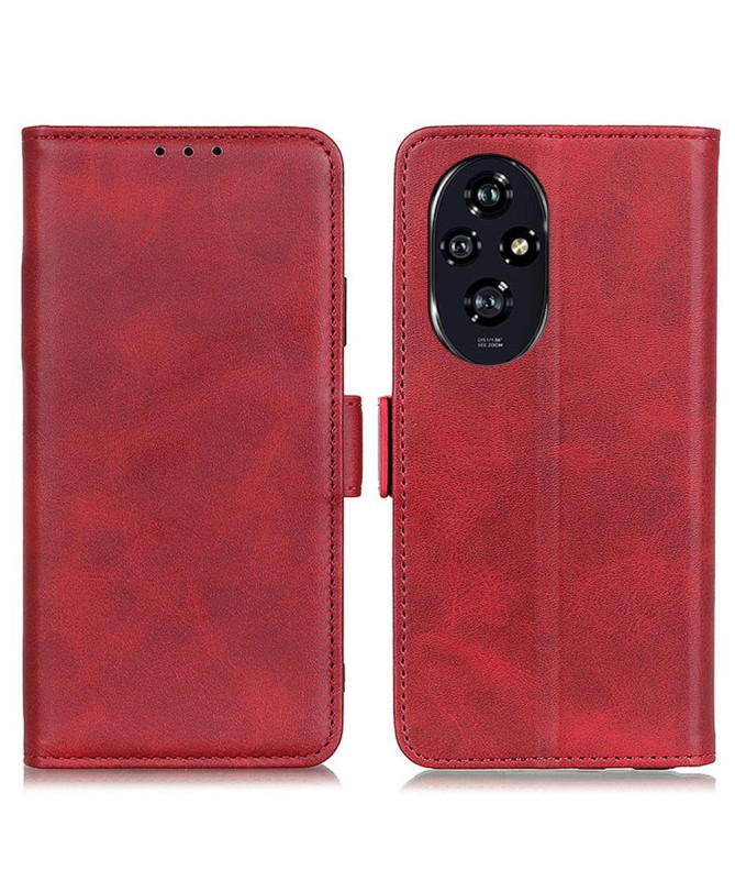 Étui Honor 200 portefeuille revêtement simili cuir mat