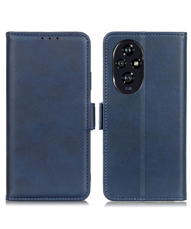 Étui Honor 200 portefeuille revêtement simili cuir mat