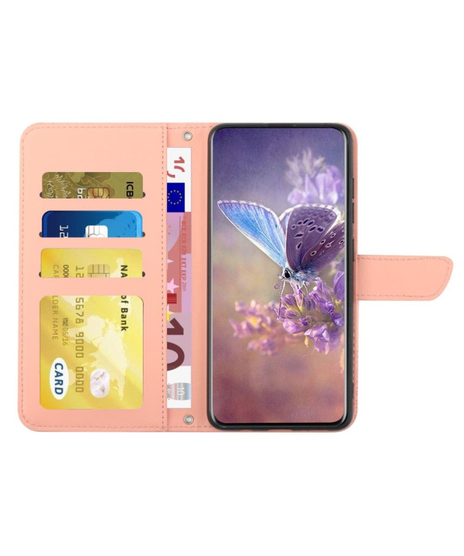 Housse Honor 200 Illustration Papillon et Fleurs à Lanière