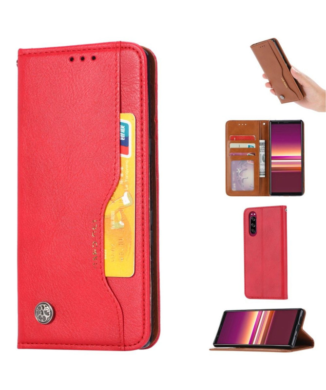 Housse Sony Xperia 5 simili cuir stand case