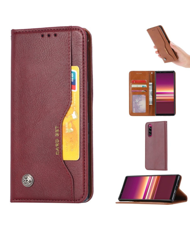 Housse Sony Xperia 5 simili cuir stand case