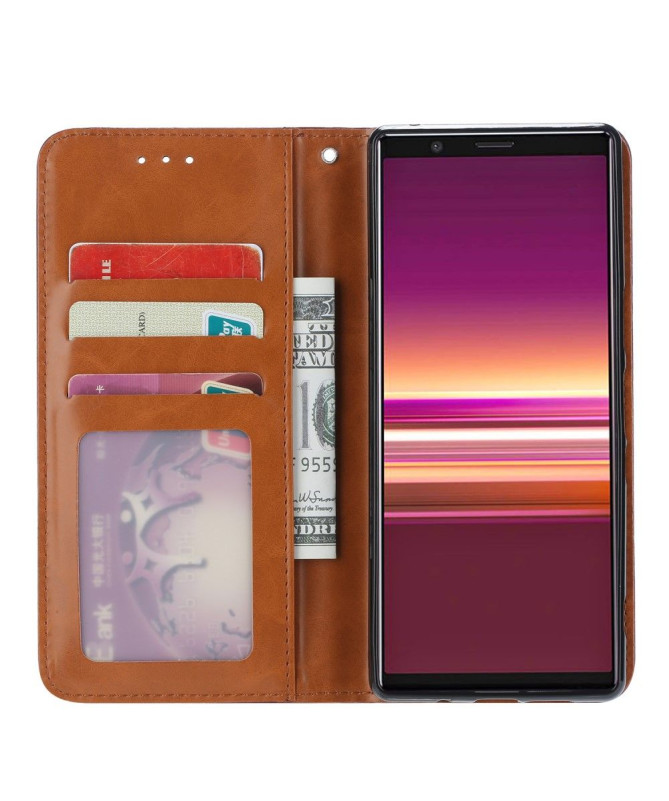 Housse Sony Xperia 5 simili cuir stand case