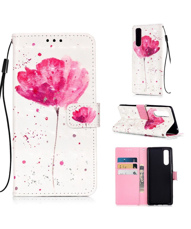 Housse Sony Xperia 5 fleur rose