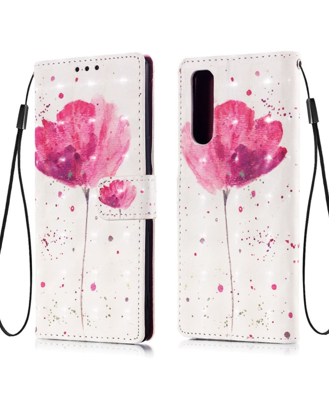 Housse Sony Xperia 5 fleur rose