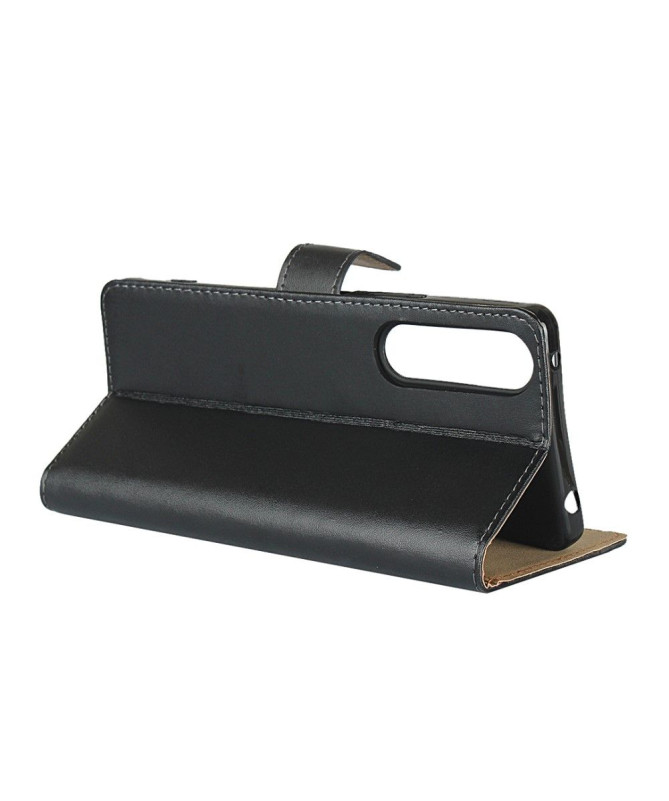Étui folio Sony Xperia 1 II Effet Cuir Portefeuille - Noir