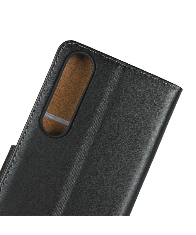 Étui folio Sony Xperia 1 II Effet Cuir Portefeuille - Noir