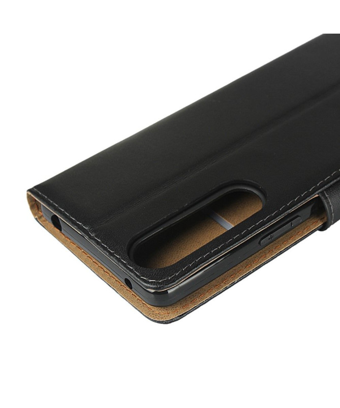 Étui folio Sony Xperia 1 II Effet Cuir Portefeuille - Noir