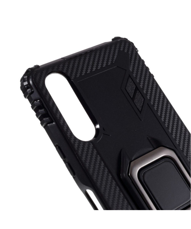 Coque Sony Xperia 10 II Aspect Carbone avec Anneau Support